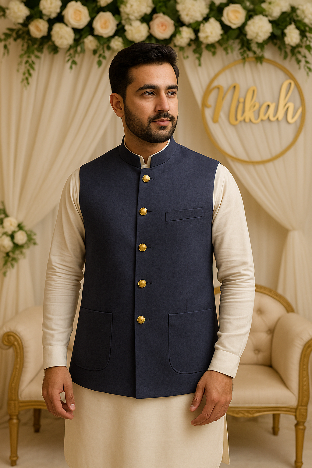 Waist Coat ,Navy Blue
